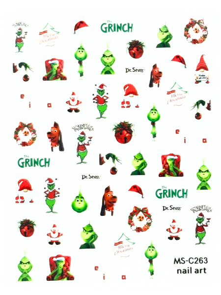 Nail Art Sticker selbstklebend - The Grinch